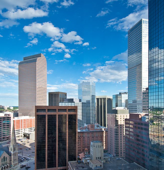 Cluster of downtown Denver buildings shaping the cityscape